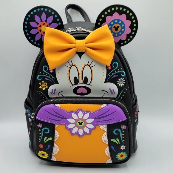 Loungefly Disney Minnie Mouse Sugar Skull Cosplay Mini Backpack - Picture 1 of 8